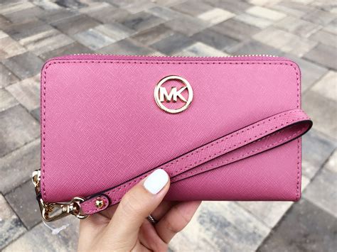 michael kors pink wristlet wallet|michael kors wristlet cheap.